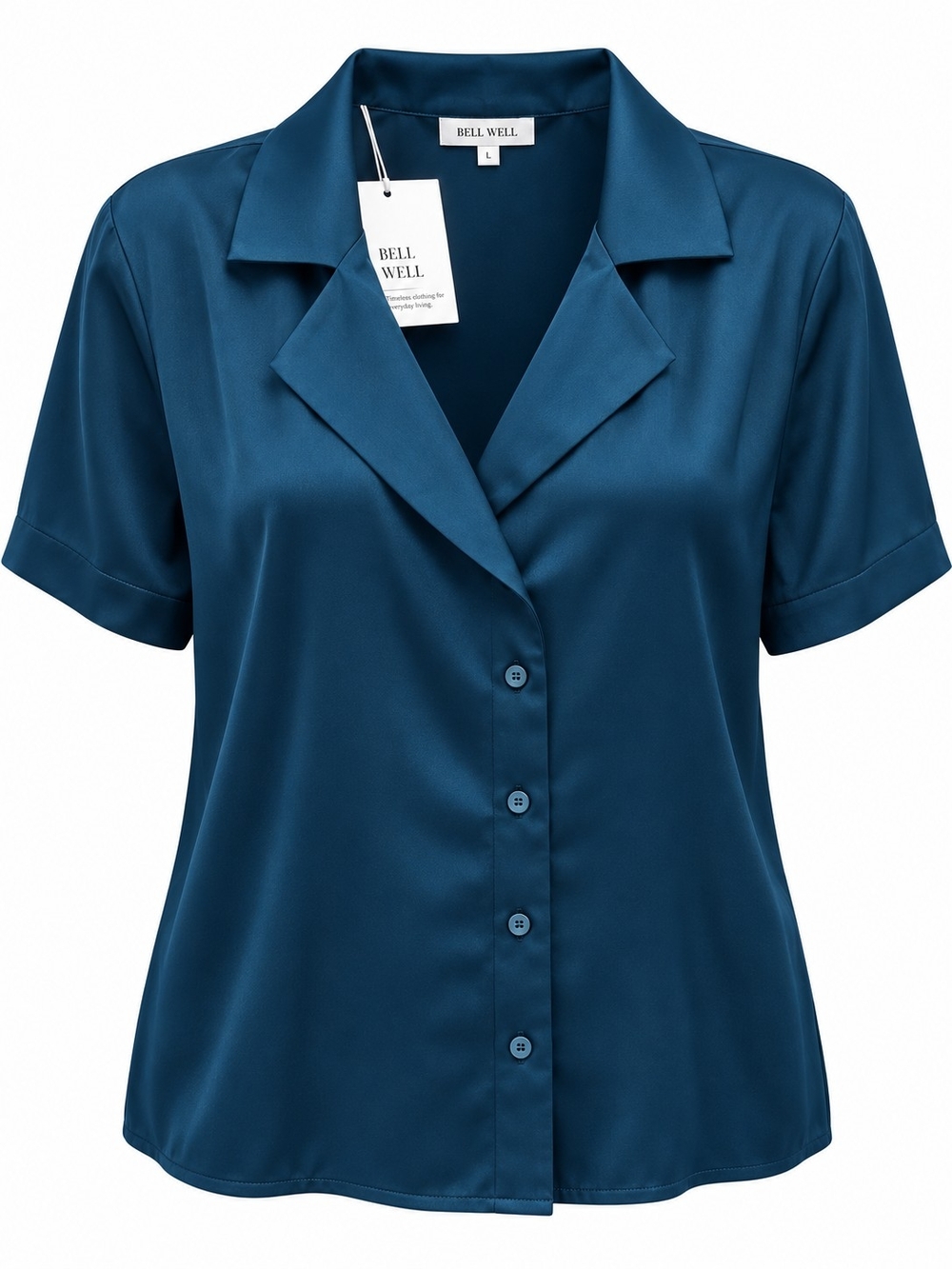 Cicy Bell Dark Green Teal Shoulder Pad Work Blouse M NWT